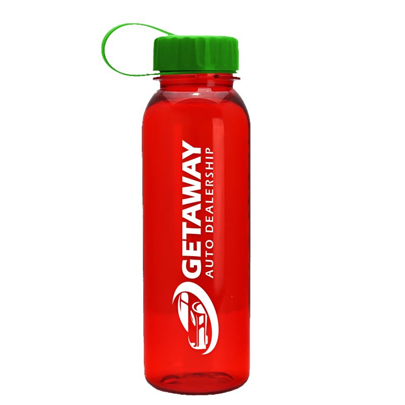 Custom Garyline® Flat-Sided Tritan® Bottle with Tethered Lid - 24 oz. - 6