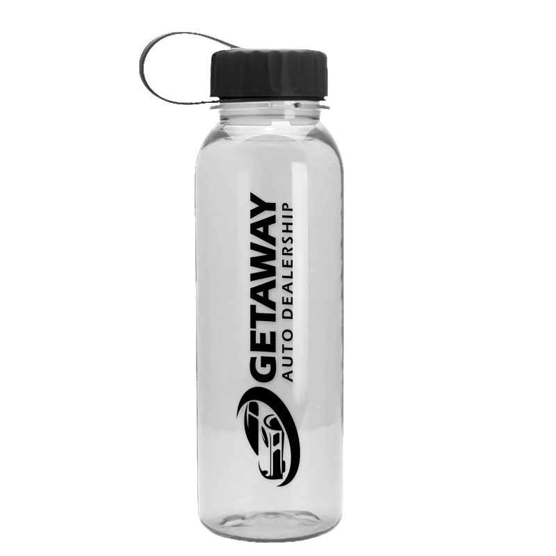 Custom Garyline® Flat-Sided Tritan® Bottle with Tethered Lid - 24 oz.