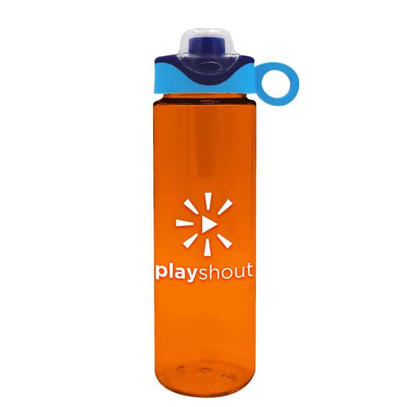 Custom Garyline® Freedom Tritan® Bottle with Two-Tone Drink-Thru Lid with Silicone Loop - 28 oz. - 4