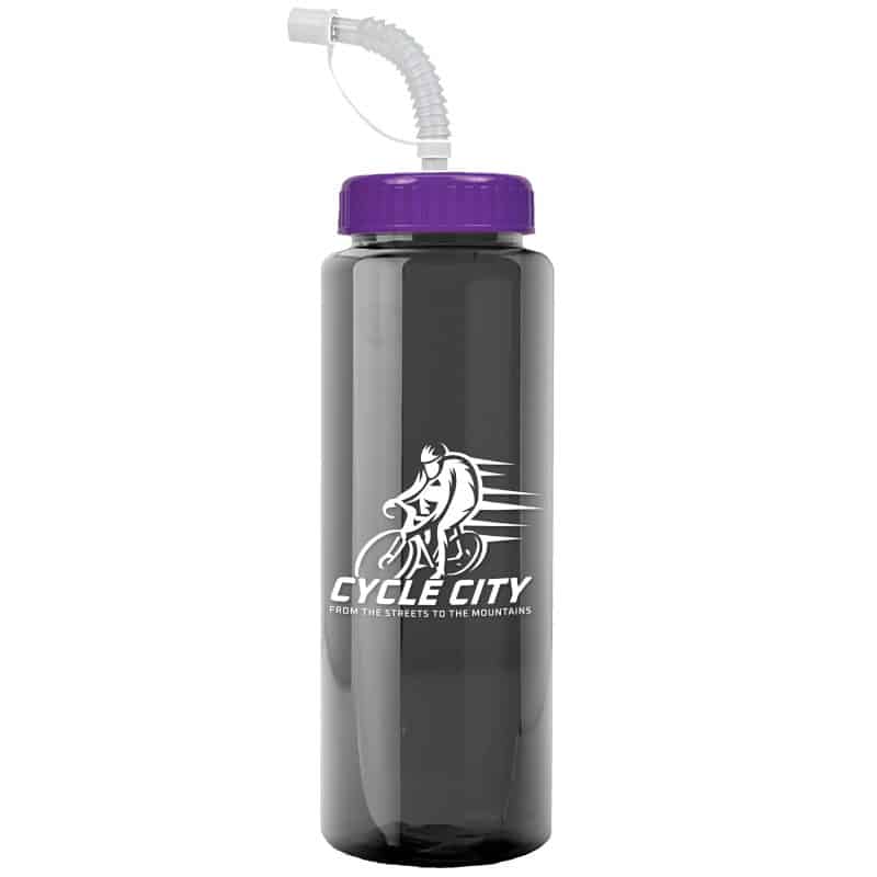 Custom Garyline® Guzzler Bottle with Straw Lid - 32 oz. - 3