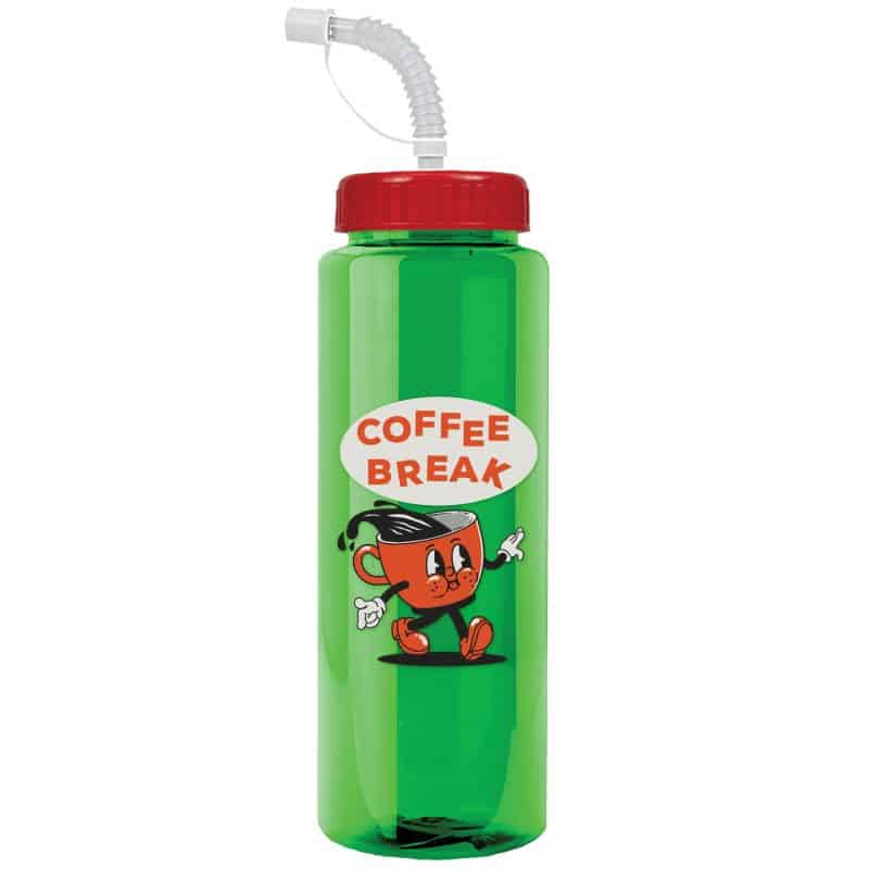 Custom Garyline® Guzzler Bottle with Straw Lid - 32 oz. - 6