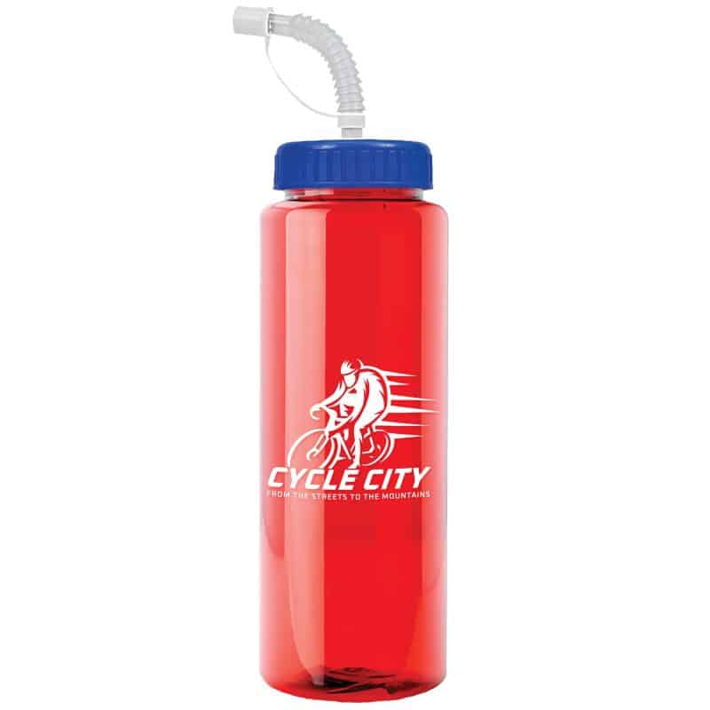Custom Garyline® Guzzler Bottle with Straw Lid - 32 oz. - 7