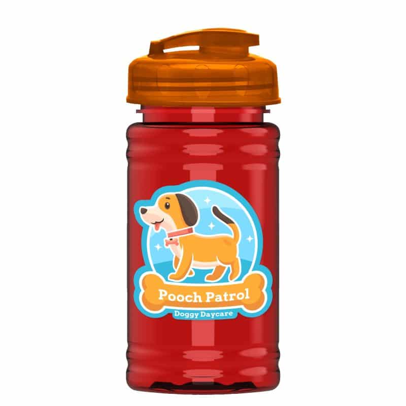 Custom Garyline® Mini RPET Bottle with Flip-Top Lid - 16 oz. - 9