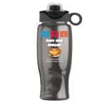 Custom Garyline® Poly+ Bottle with Two-Tone Drink-Thru Lid with Silicone Loop - 27 oz. - 1