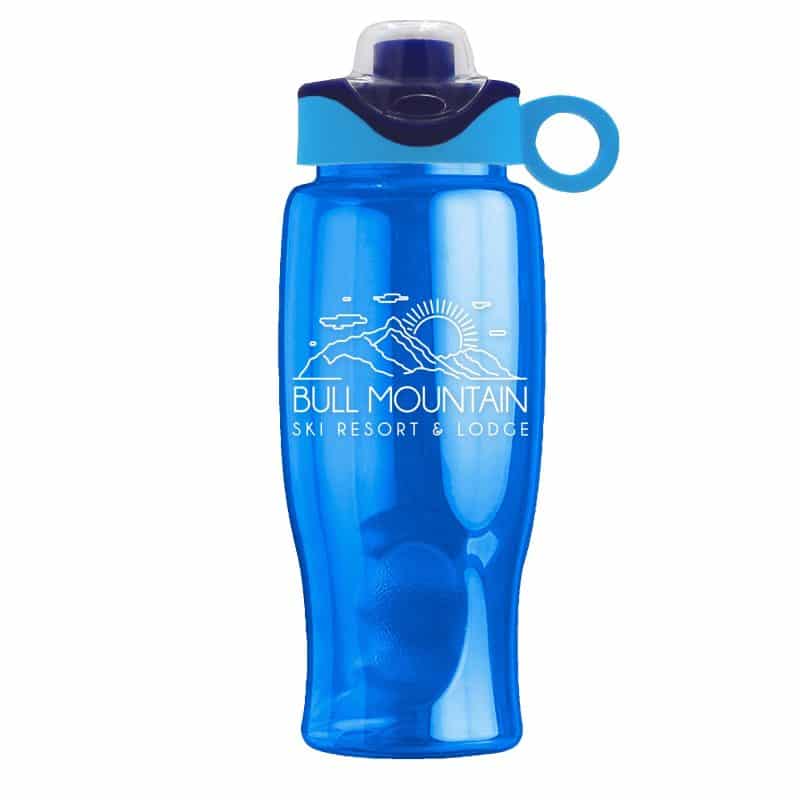 Custom Garyline® Poly+ Bottle with Two-Tone Drink-Thru Lid with Silicone Loop - 27 oz. - 2