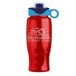 Custom Garyline® Poly+ Bottle with Two-Tone Drink-Thru Lid with Silicone Loop - 27 oz. - 6