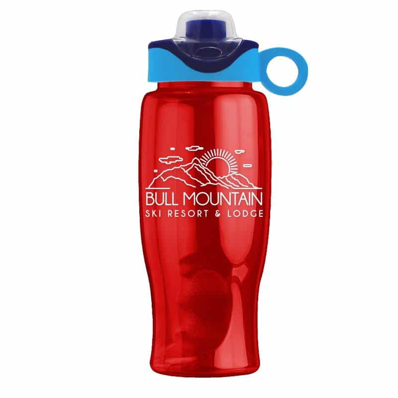 Custom Garyline® Poly+ Bottle with Two-Tone Drink-Thru Lid with Silicone Loop - 27 oz. - 6
