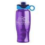 Custom Garyline® Poly+ Bottle with Two-Tone Drink-Thru Lid with Silicone Loop - 27 oz. - 8