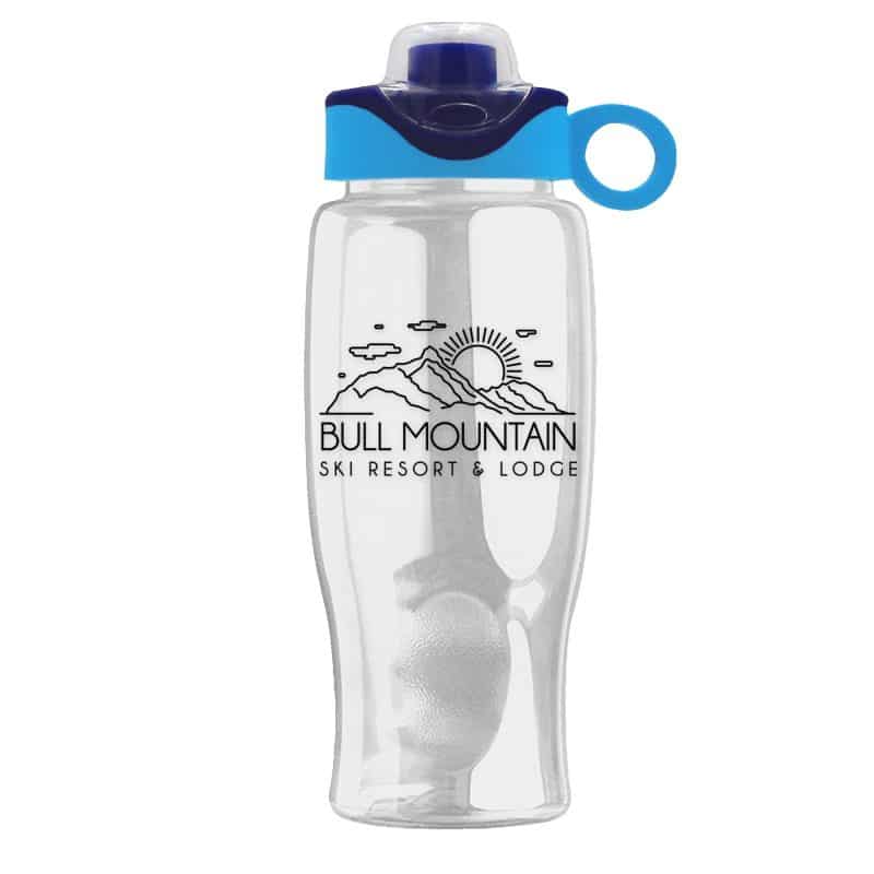 Custom Garyline® Poly+ Bottle with Two-Tone Drink-Thru Lid with Silicone Loop - 27 oz.