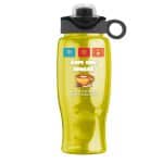 Custom Garyline® Poly+ Bottle with Two-Tone Drink-Thru Lid with Silicone Loop - 27 oz. - 9