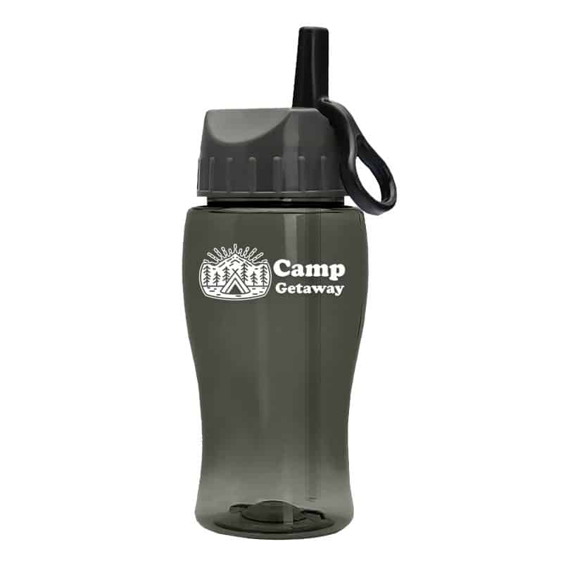 Custom Garyline® Poly+ Jr. Bottle with Ring-Straw Lid - 18 oz. - 1
