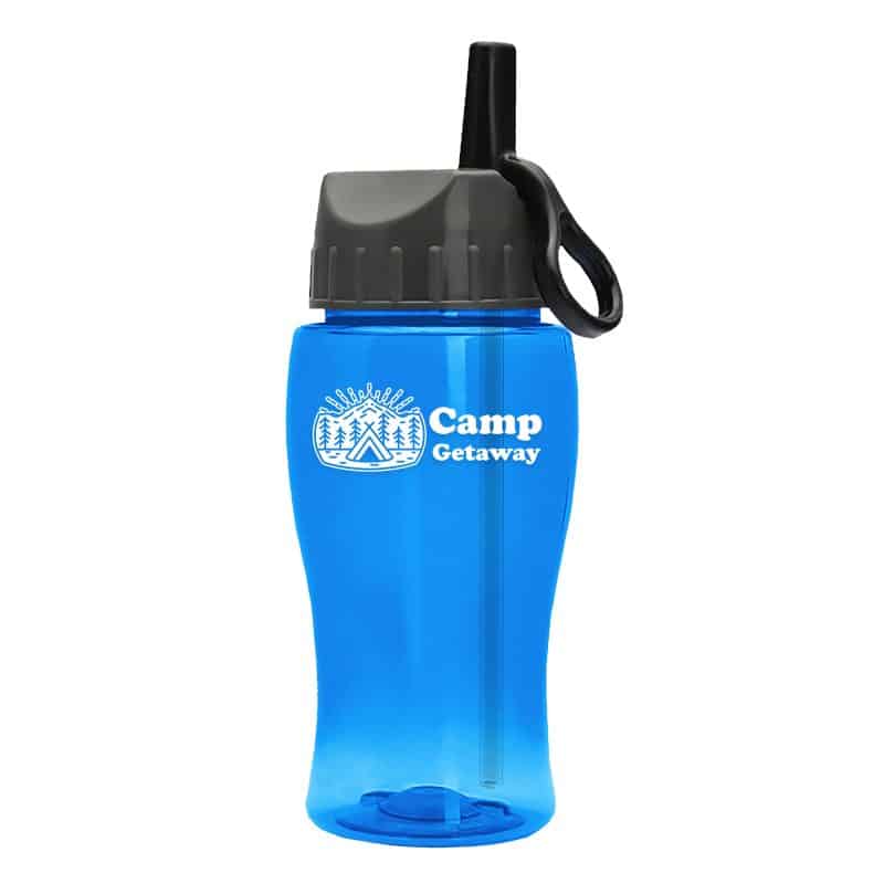 Custom Garyline® Poly+ Jr. Bottle with Ring-Straw Lid - 18 oz. - 2