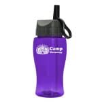 Custom Garyline® Poly+ Jr. Bottle with Ring-Straw Lid - 18 oz. - 5