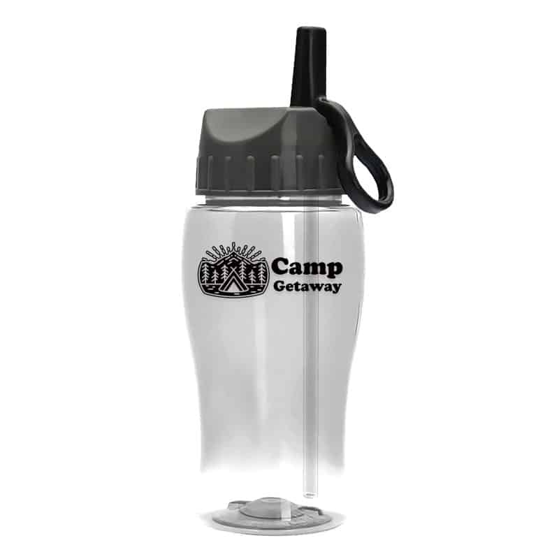 Custom Garyline® Poly+ Jr. Bottle with Ring-Straw Lid - 18 oz.