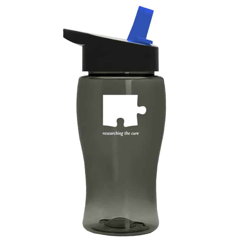 Custom Garyline® Poly+ Jr. Transparent Bottle with Flip-Straw Lid - 18 oz. - 2