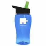 Custom Garyline® Poly+ Jr. Transparent Bottle with Flip-Straw Lid - 18 oz. - 4