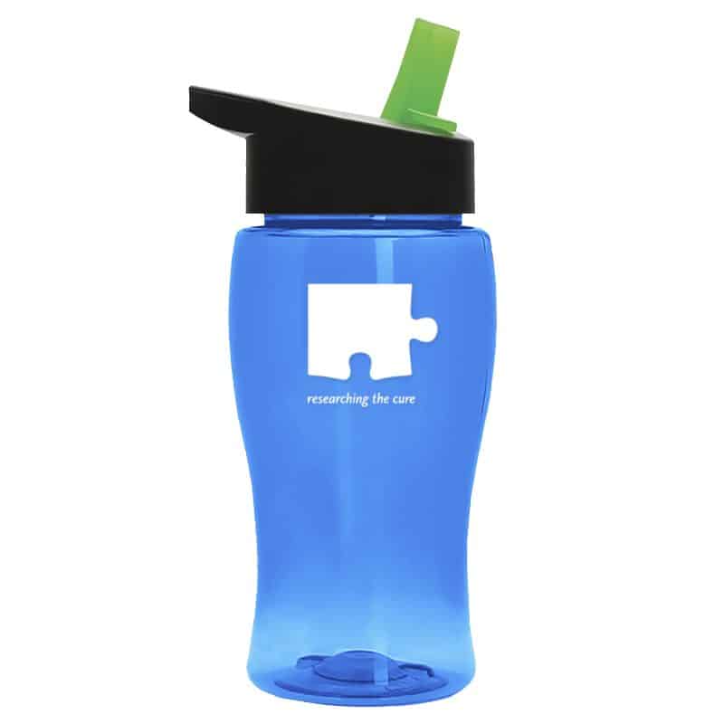 Custom Garyline® Poly+ Jr. Transparent Bottle with Flip-Straw Lid - 18 oz. - 4