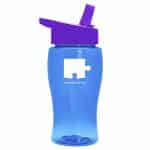 Custom Garyline® Poly+ Jr. Transparent Bottle with Flip-Straw Lid - 18 oz. - 5