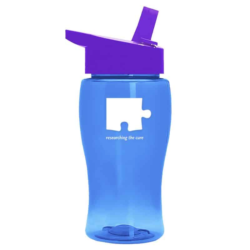 Custom Garyline® Poly+ Jr. Transparent Bottle with Flip-Straw Lid - 18 oz. - 5
