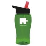 Custom Garyline® Poly+ Jr. Transparent Bottle with Flip-Straw Lid - 18 oz. - 6