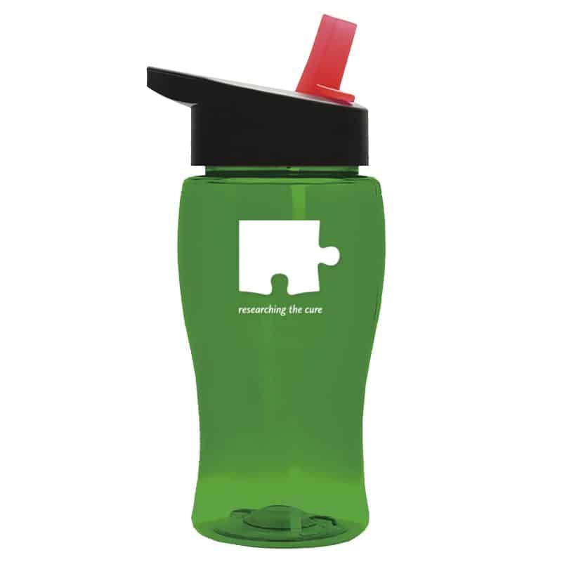 Custom Garyline® Poly+ Jr. Transparent Bottle with Flip-Straw Lid - 18 oz. - 6