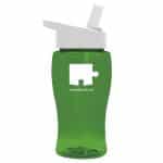Custom Garyline® Poly+ Jr. Transparent Bottle with Flip-Straw Lid - 18 oz. - 7
