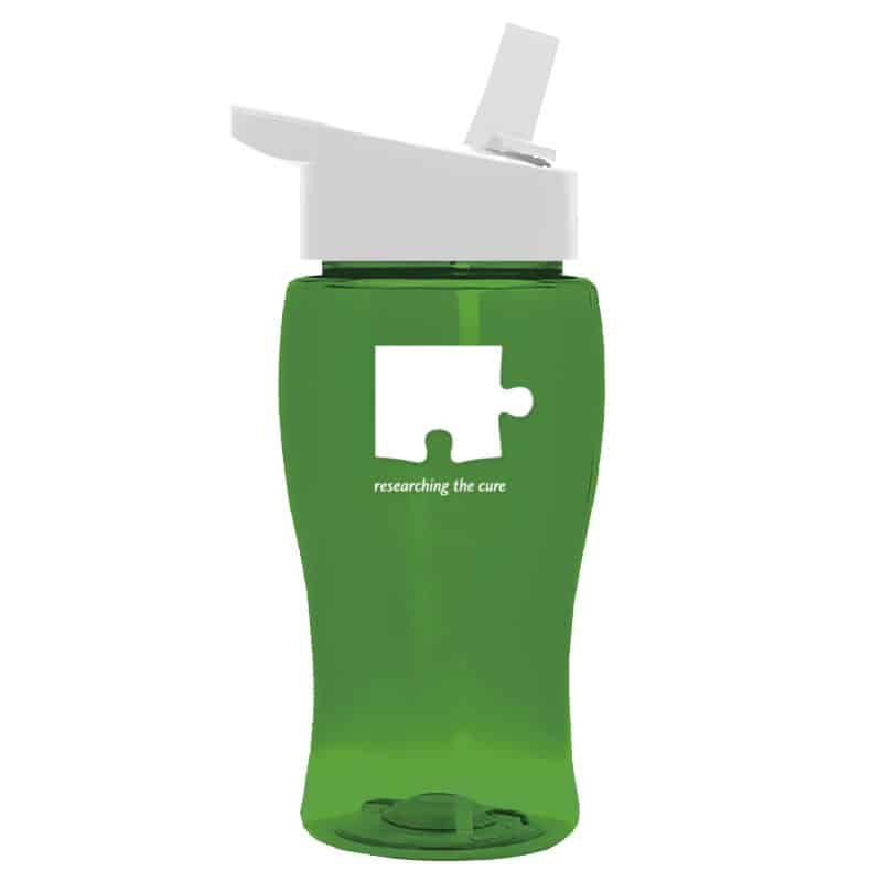 Custom Garyline® Poly+ Jr. Transparent Bottle with Flip-Straw Lid - 18 oz. - 7