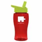 Custom Garyline® Poly+ Jr. Transparent Bottle with Flip-Straw Lid - 18 oz. - 8