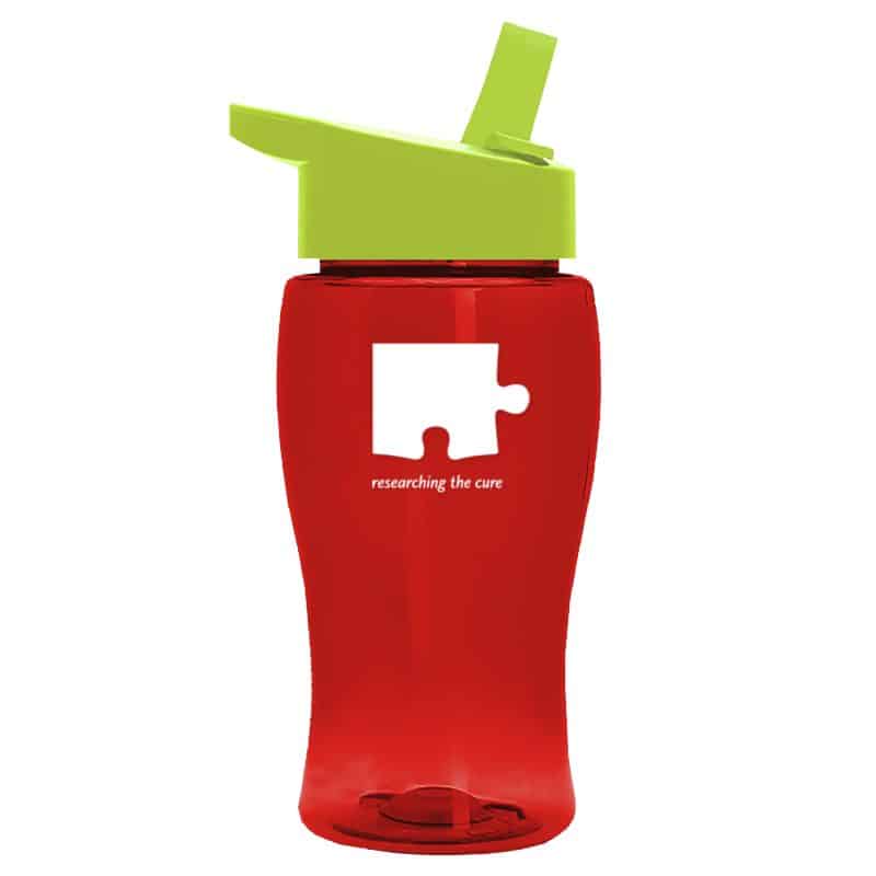 Custom Garyline® Poly+ Jr. Transparent Bottle with Flip-Straw Lid - 18 oz. - 8