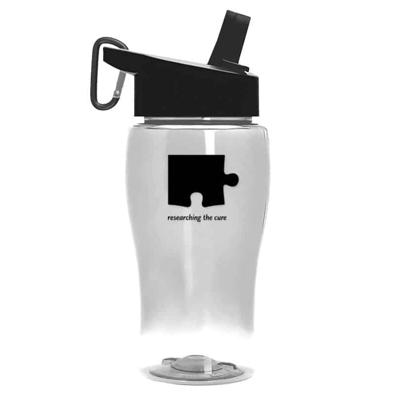 Custom Garyline® Poly+ Jr. Transparent Bottle with Flip-Straw Lid - 18 oz.