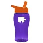 Custom Garyline® Poly+ Jr. Transparent Bottle with Flip-Straw Lid - 18 oz. - 9