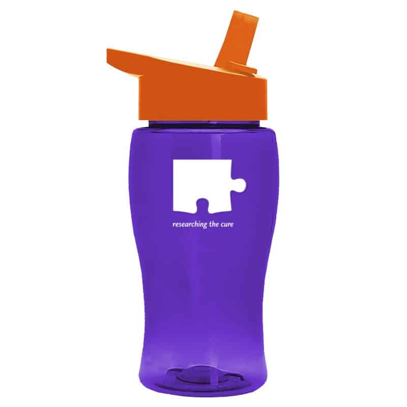 Custom Garyline® Poly+ Jr. Transparent Bottle with Flip-Straw Lid - 18 oz. - 9