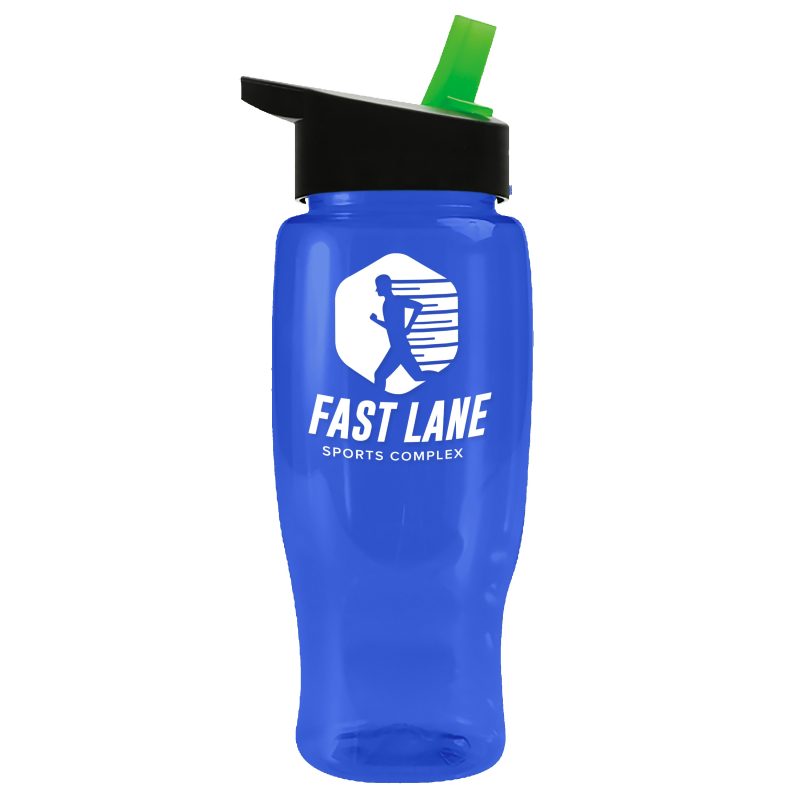 Custom Garyline® Poly+ Recycled Bottle with Flip-Straw Lid - 27 oz. - 2