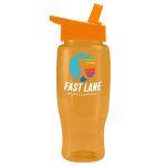 Custom Garyline® Poly+ Recycled Bottle with Flip-Straw Lid - 27 oz. - 5