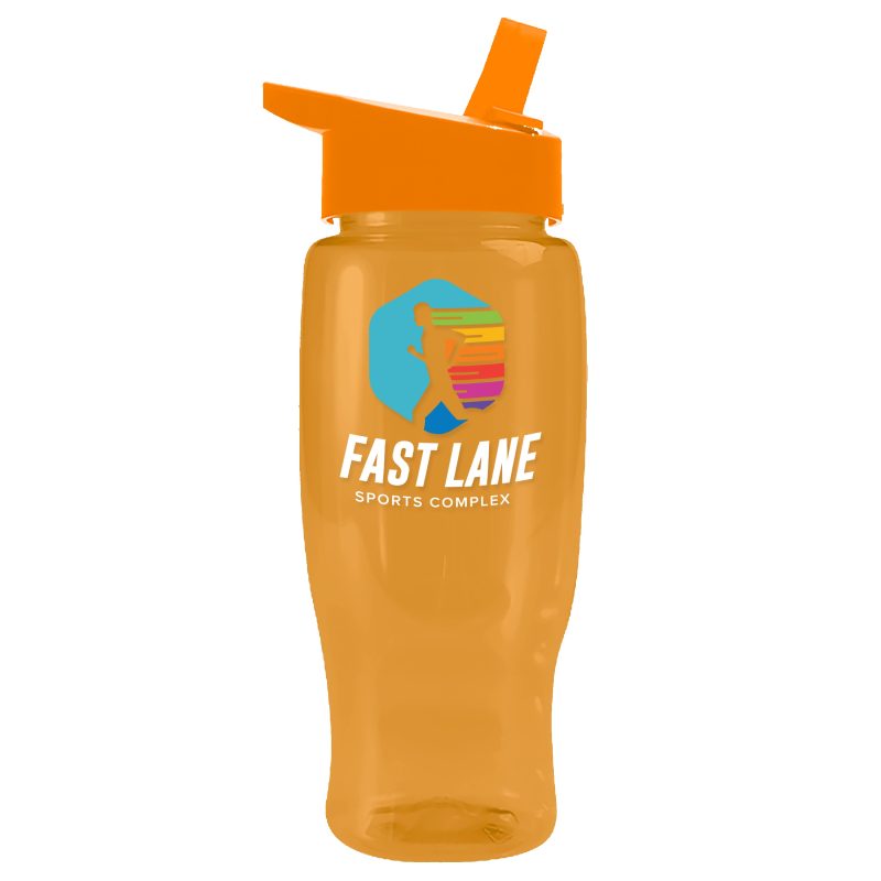Custom Garyline® Poly+ Recycled Bottle with Flip-Straw Lid - 27 oz. - 5
