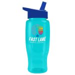 Custom Garyline® Poly+ Recycled Bottle with Flip-Straw Lid - 27 oz. - 7