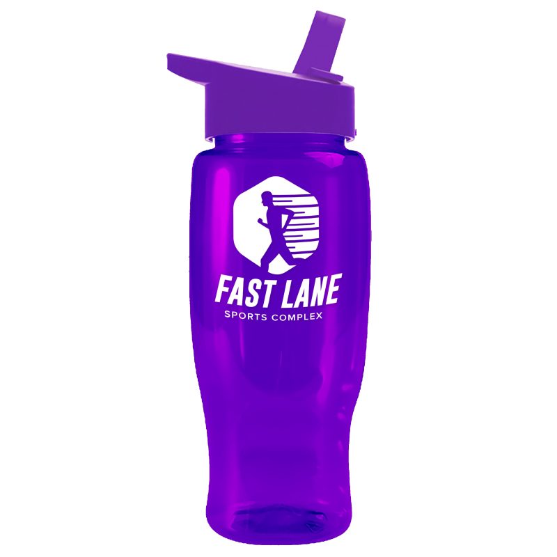 Custom Garyline® Poly+ Recycled Bottle with Flip-Straw Lid - 27 oz. - 8