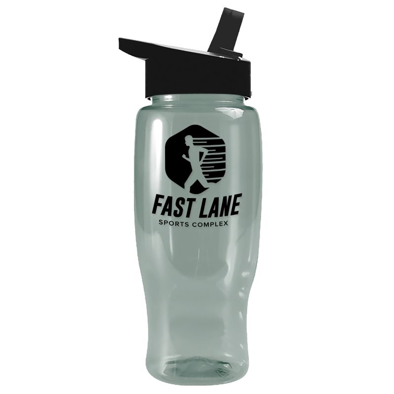 Custom Garyline® Poly+ Recycled Bottle with Flip-Straw Lid - 27 oz.