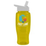 Custom Garyline® Poly+ Recycled Bottle with Flip-Straw Lid - 27 oz. - 9