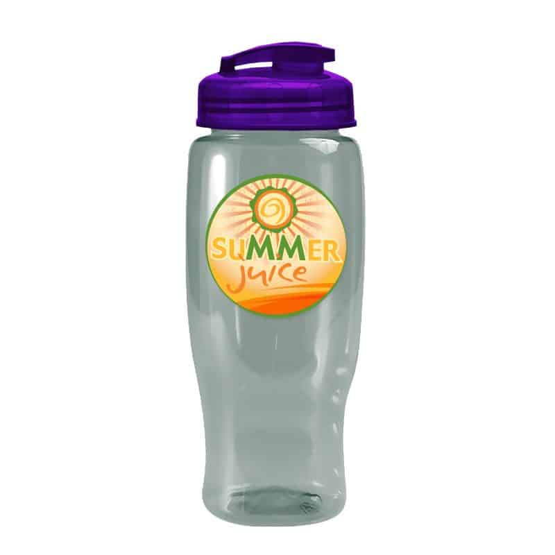 Custom Garyline® Poly+ Recycled Bottle with Flip-Top Lid - 27 oz. - 1