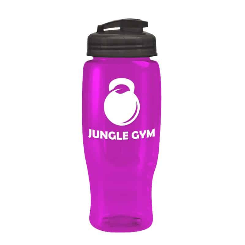 Custom Garyline® Poly+ Recycled Bottle with Flip-Top Lid - 27 oz. - 6