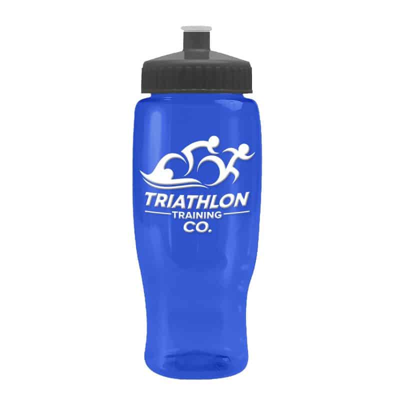 Custom Garyline® Poly+ Recycled Bottle with Push-Pull Lid - 27 oz. - 4