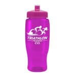 Custom Garyline® Poly+ Recycled Bottle with Push-Pull Lid - 27 oz. - 7