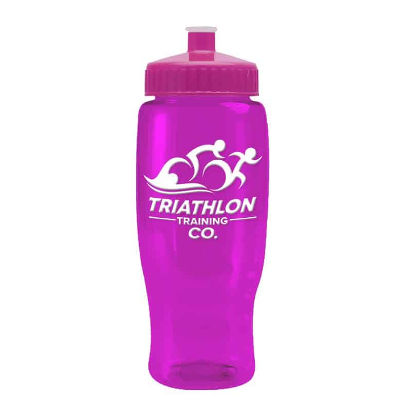 Custom Garyline® Poly+ Recycled Bottle with Push-Pull Lid - 27 oz. - 7