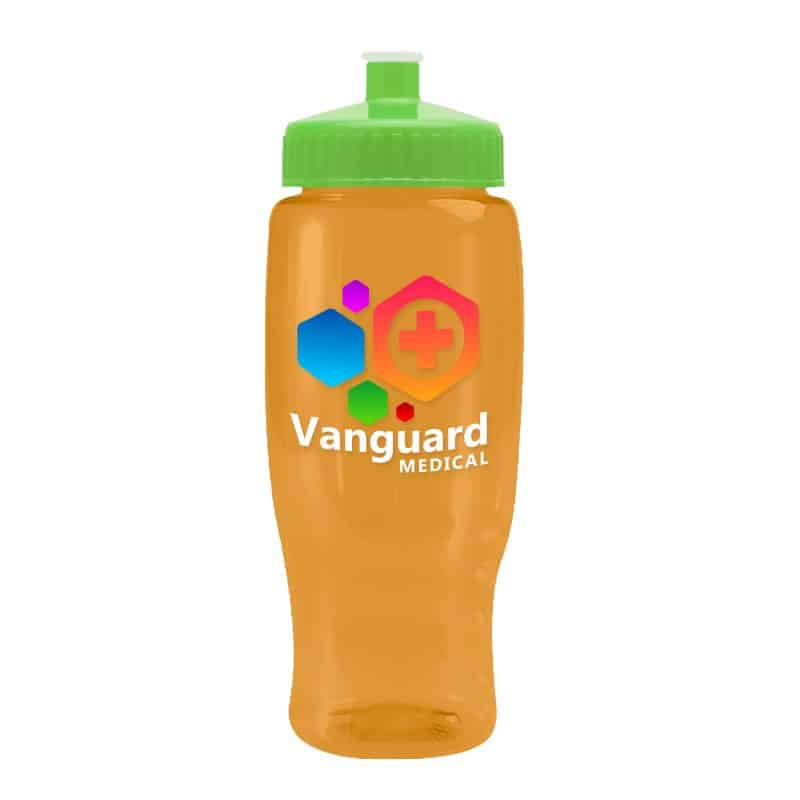 Custom Garyline® Poly+ Recycled Bottle with Push-Pull Lid - 27 oz. - 8