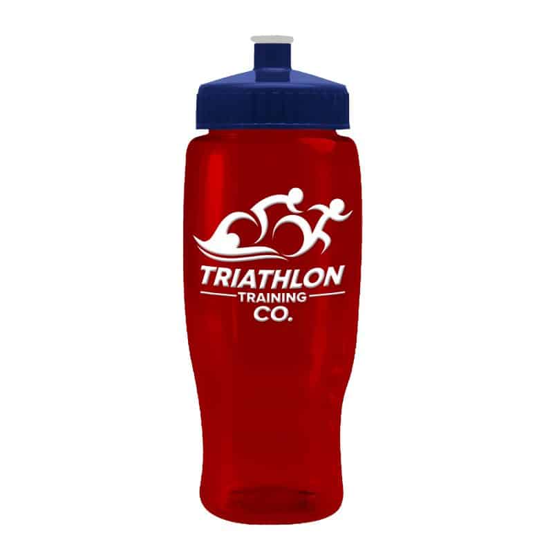 Custom Garyline® Poly+ Recycled Bottle with Push-Pull Lid - 27 oz. - 9