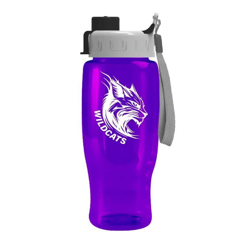 Custom Garyline® Poly+ Recycled Bottle with Quick-Snap Lid - 27 oz. - 8