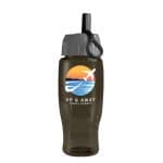 Custom Garyline® Poly+ Recycled Bottle with Ring-Straw Lid - 27 oz. - 1