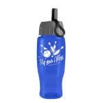 Custom Garyline® Poly+ Recycled Bottle with Ring-Straw Lid - 27 oz. - 2