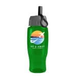 Custom Garyline® Poly+ Recycled Bottle with Ring-Straw Lid - 27 oz. - 3